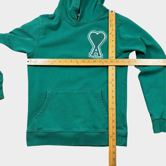 AMI Paris Alexandre Mattiussi Hoodie Green Ami de Coeur Logo XS Portugal - Picture 9 of 15